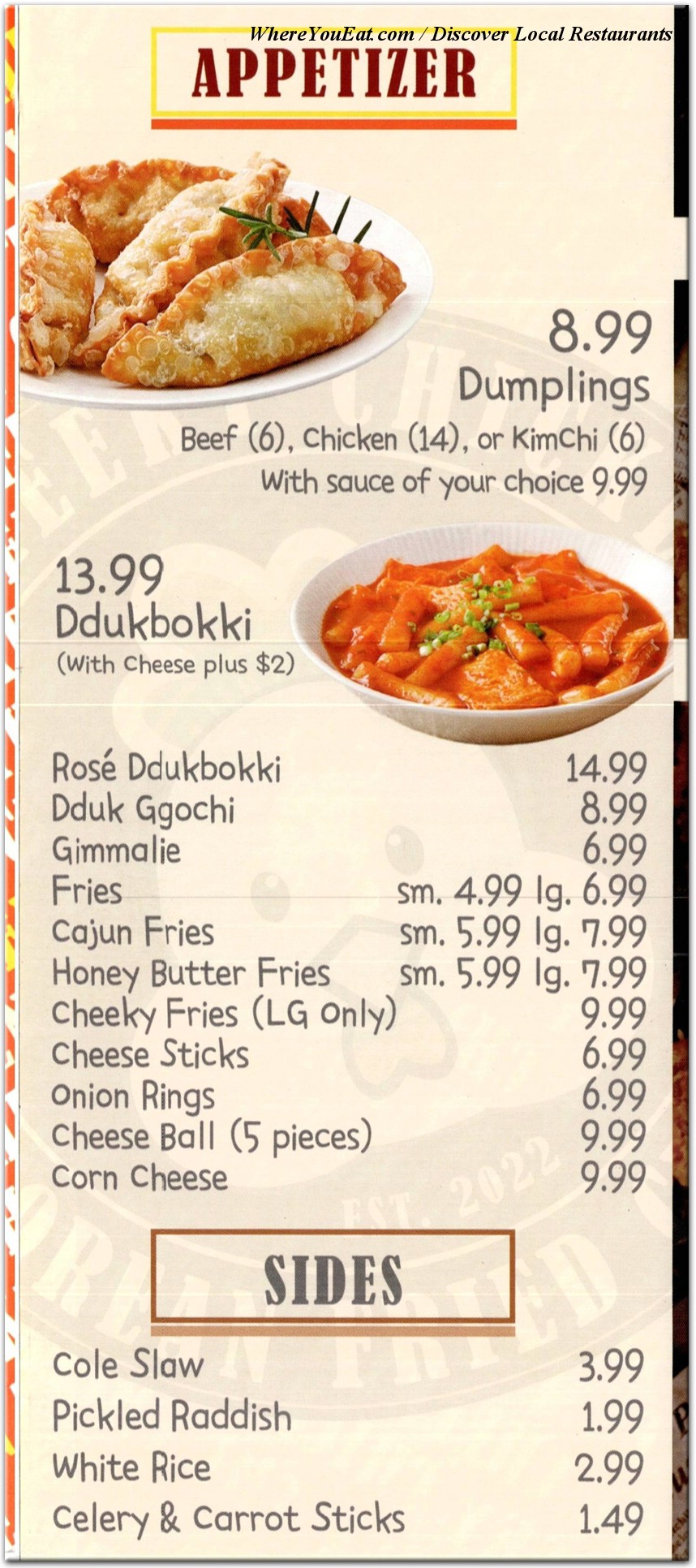 menu image