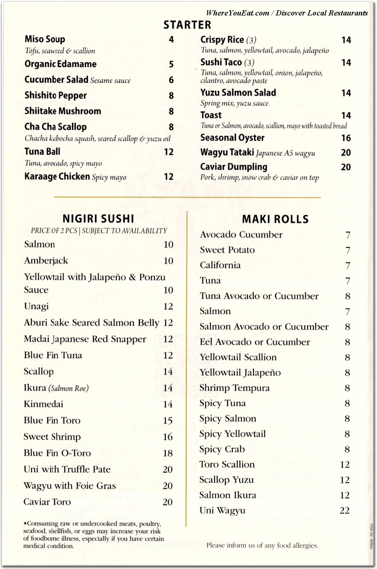 menu image