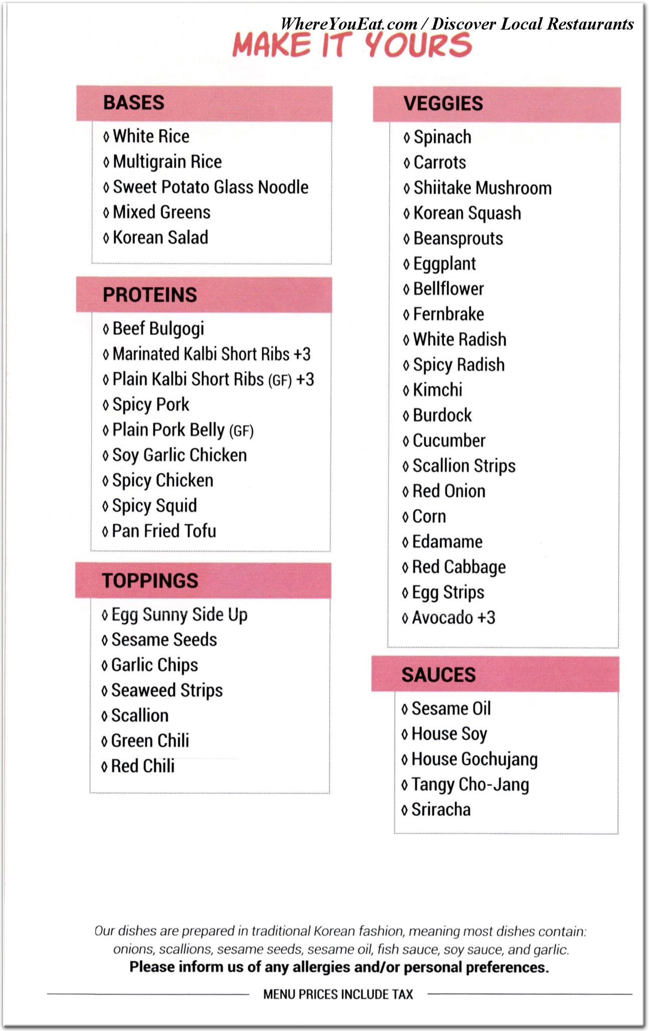 menu image
