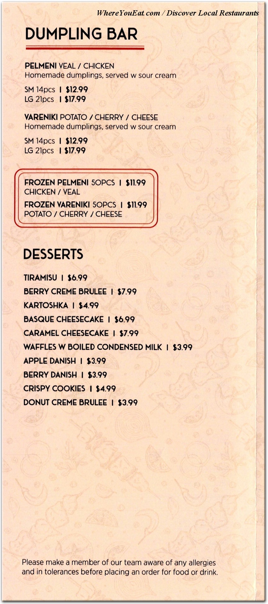 menu image