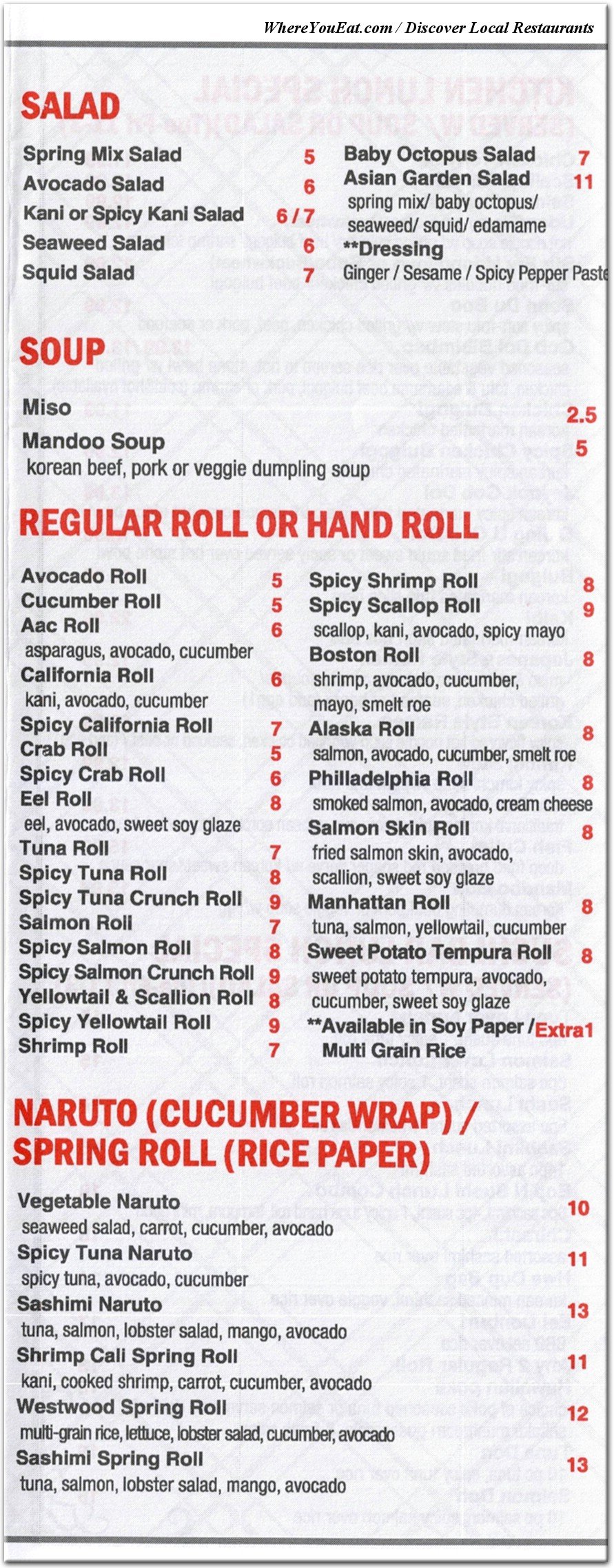 menu image