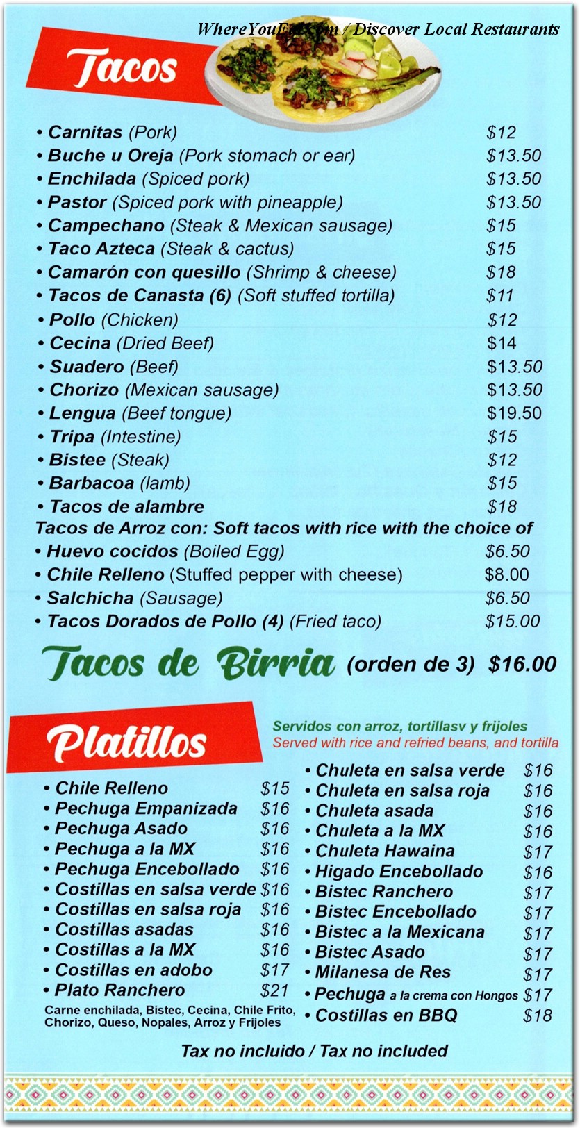 menu image