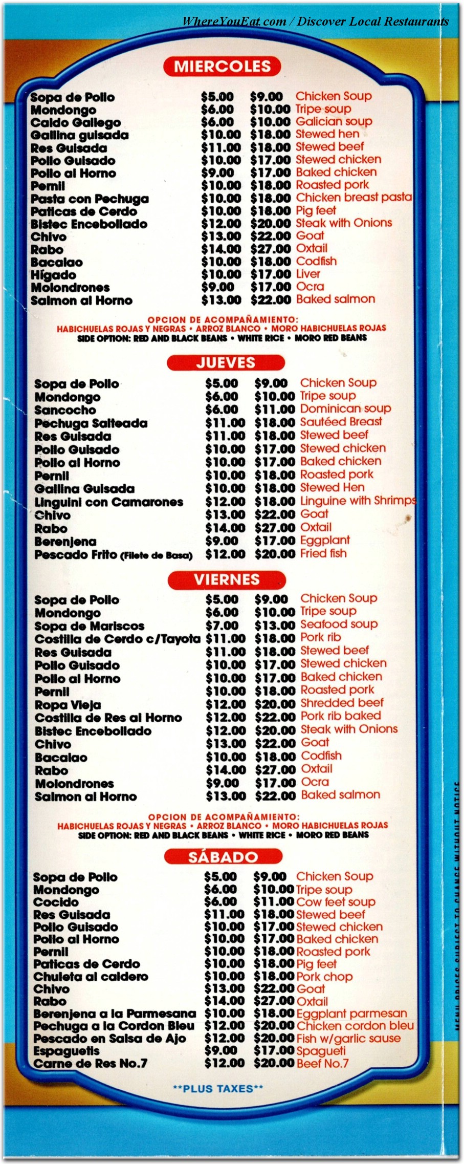 menu image