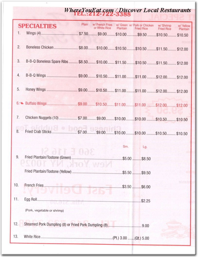 menu image