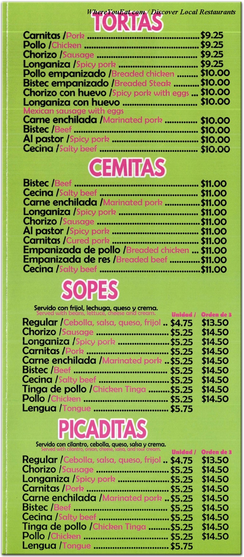 menu image