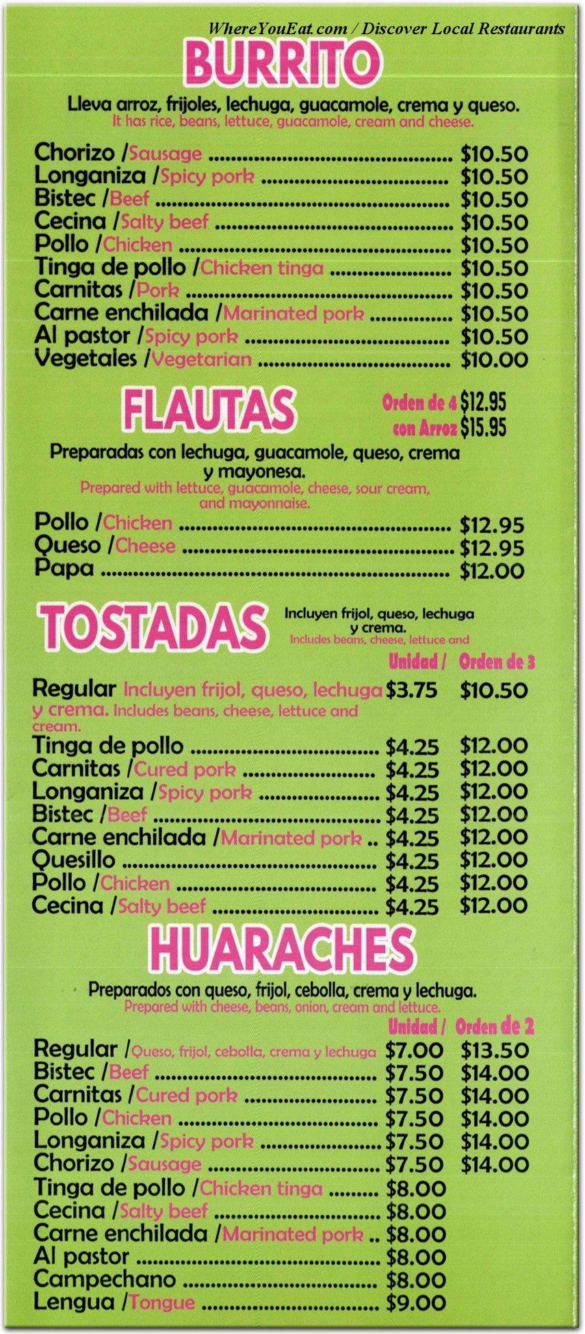 menu image