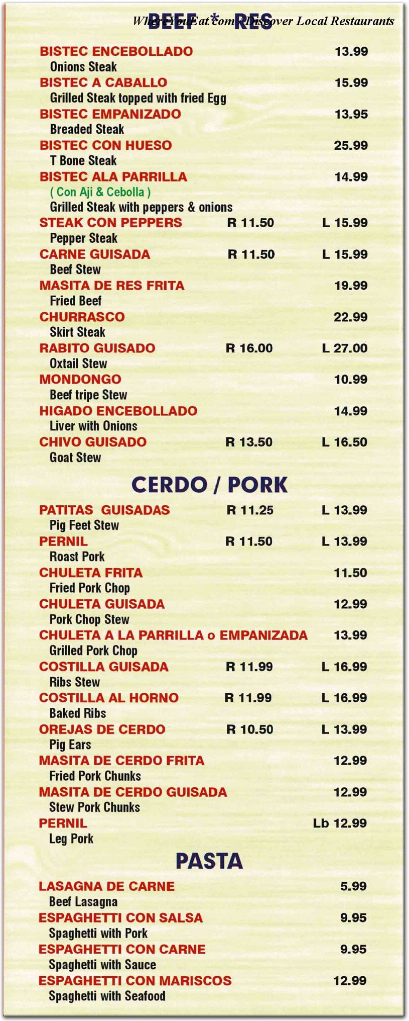 menu image