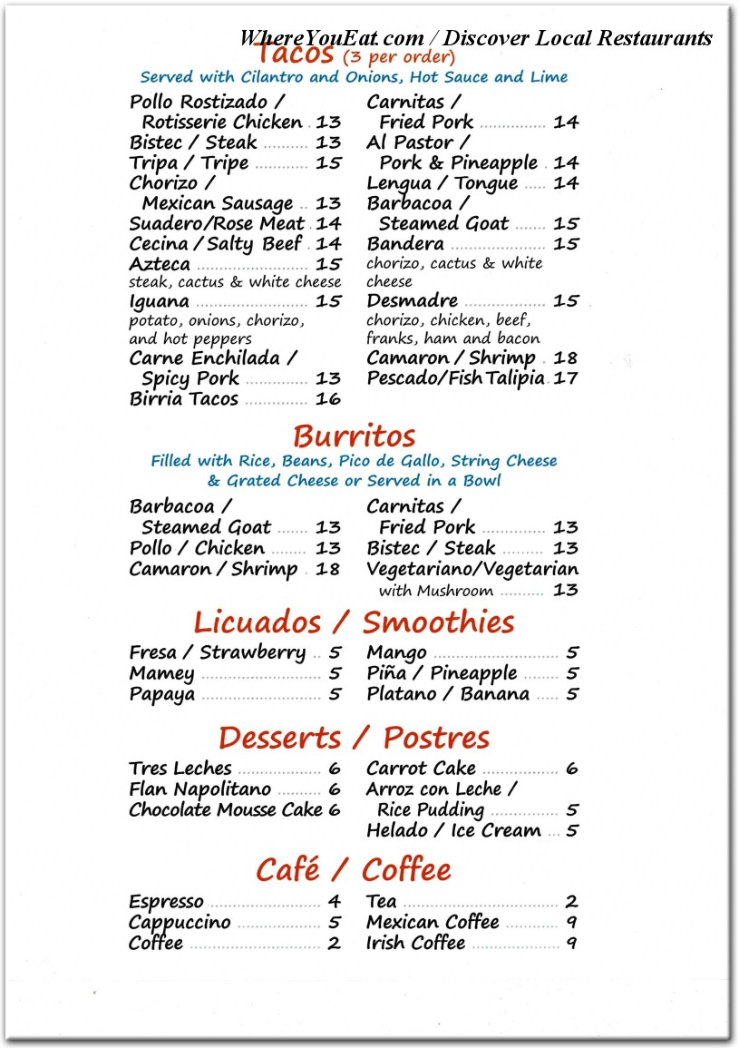 menu image